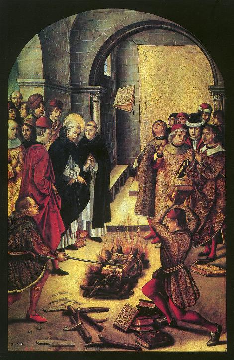 Dysputa pomi�dzy �w. Dominikiem i Guilhabertem de Castres (katarem) - obraz autorstwa Pedra Berreguete'a - repr. ze strony www.gnosis.art.pl