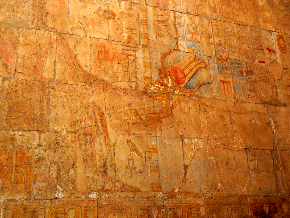 W świątyni Hatszepsut - bogini Hathor