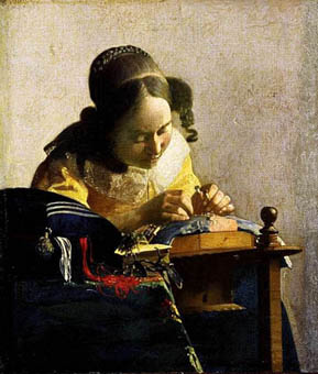 Vermeer - Koronczarka, Pary, Luwr