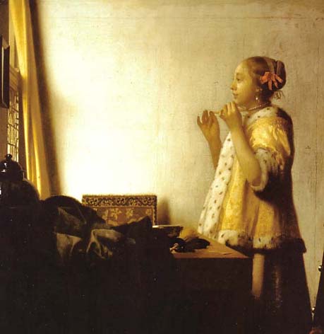 Vermeer - Kobieta z perowym naszyjnikiem, Berlin, Muzeum Miejskie