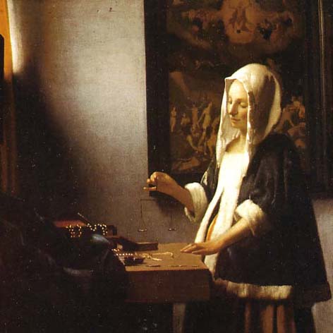 Vermeer - Kobieta wa��ca per�y, Waszyngto,, National Gallery of Art